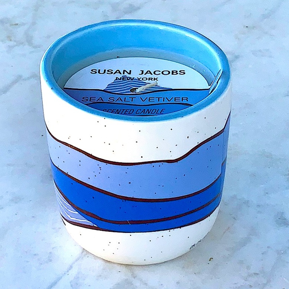 SUSAN JACOBS NEW YORK CANDLE SEA SALT VETIVER NEW 1 WICK 10.5 oz